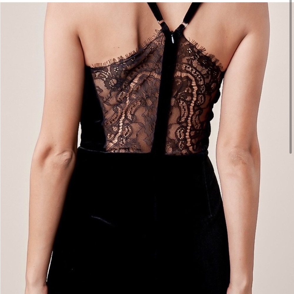 Sugar Lips NWT Lace back black velvet dress